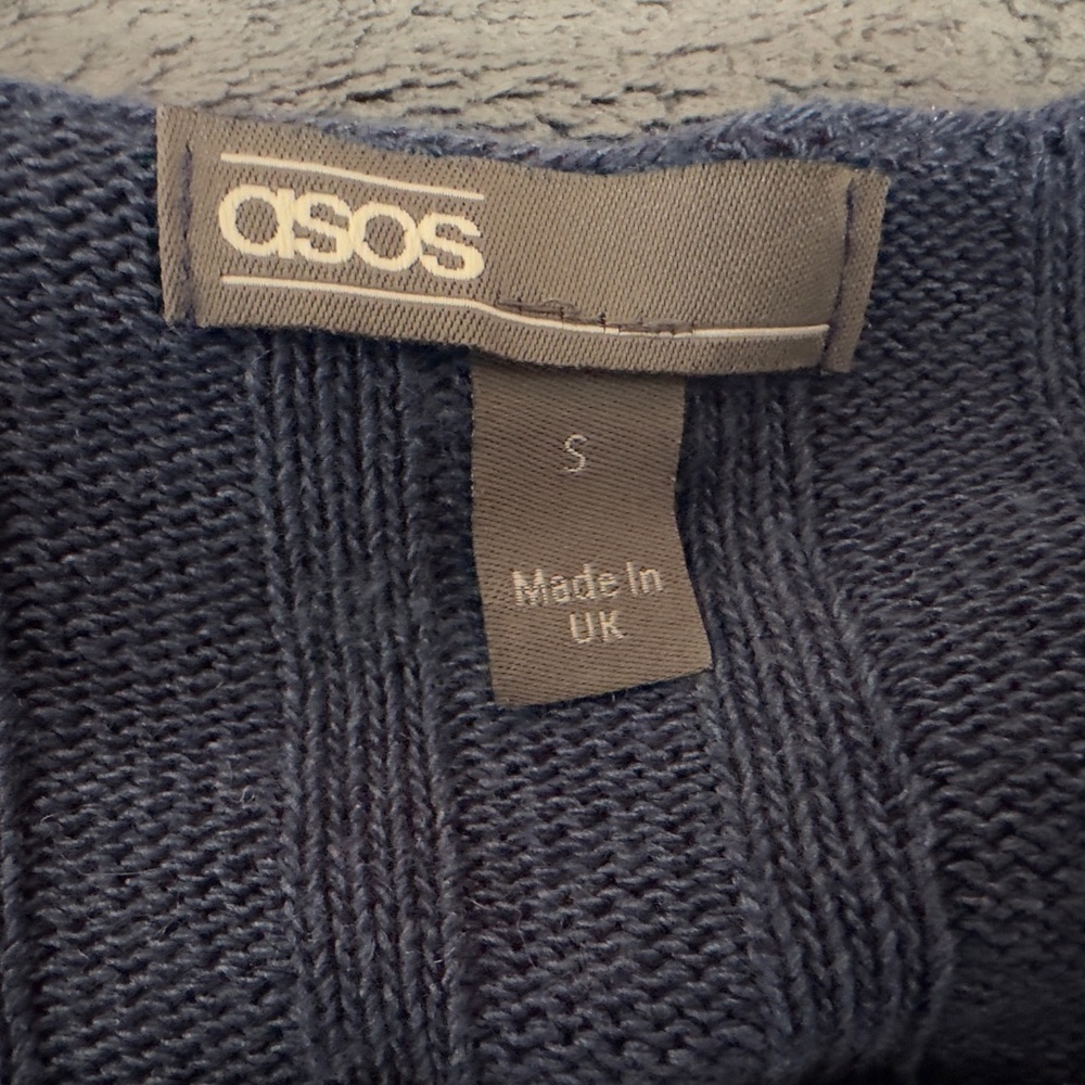 ASOS Navy Ribbed Knit Top - Picture 3 of 5